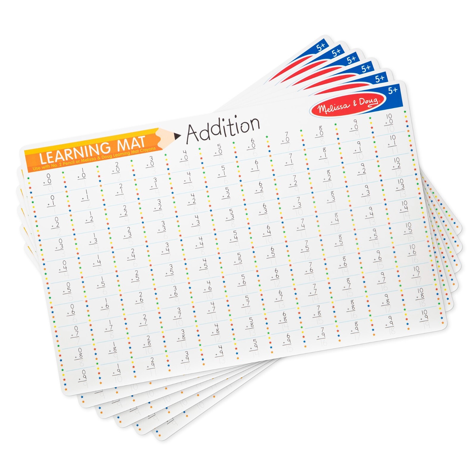 NEW! MELISSA & DOUG LEARNING MAT: ADDITION, DOUBLE SIDED PLACEMAT – MATH HELP