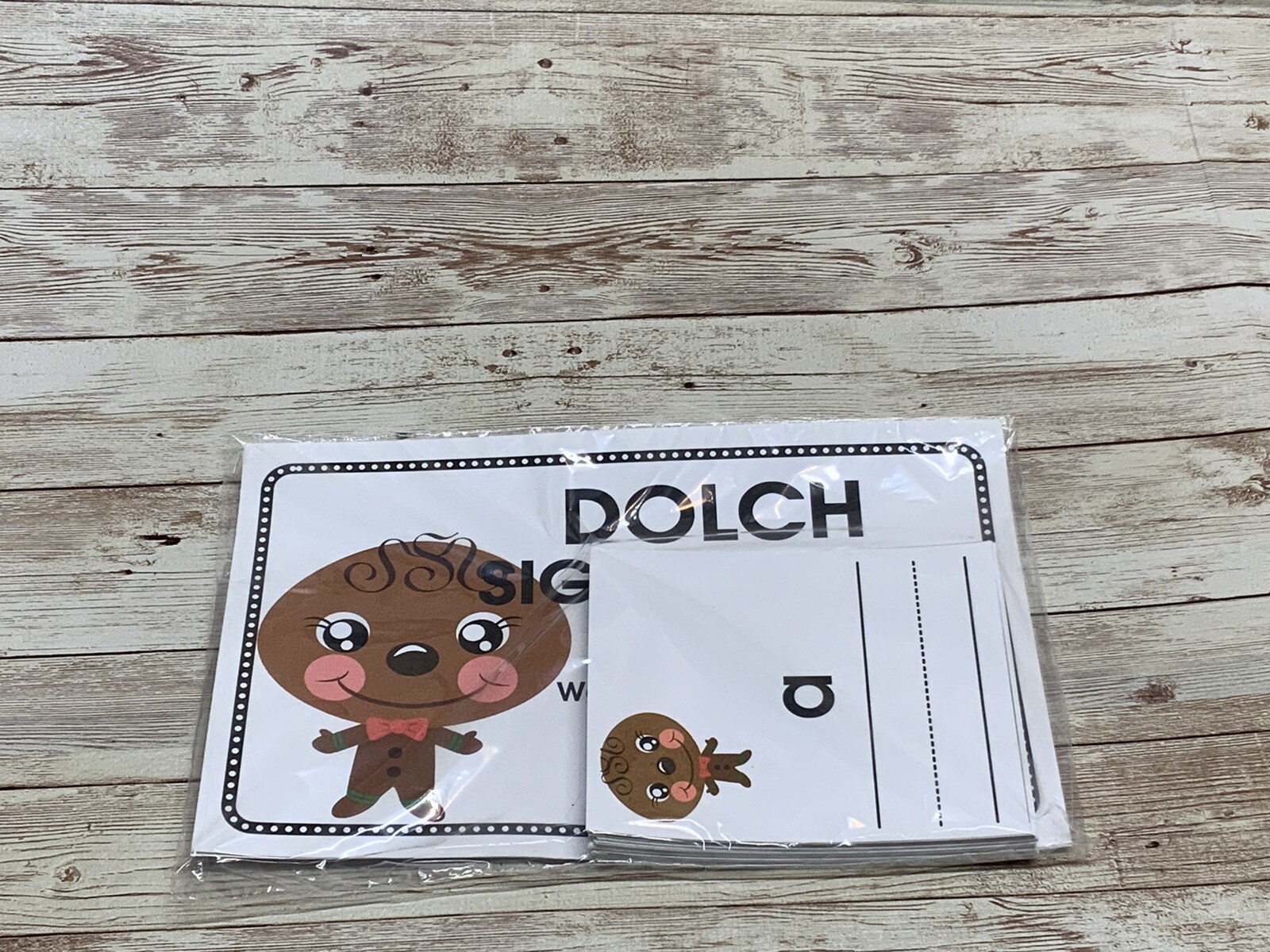 Gingerbread Boy – Themed Learning Centers – Dolch Sight Words – Laminated