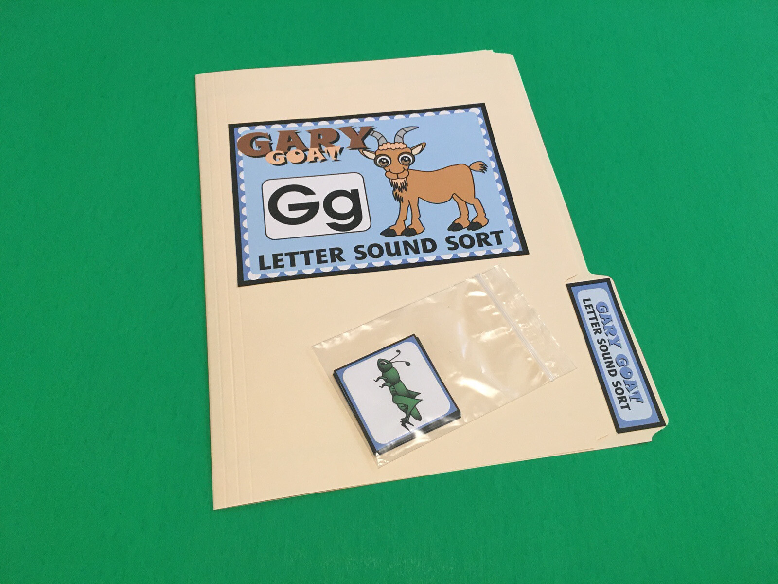 Gary Goat – Letter Gg – DIY File Folder game – Printed / Uncut