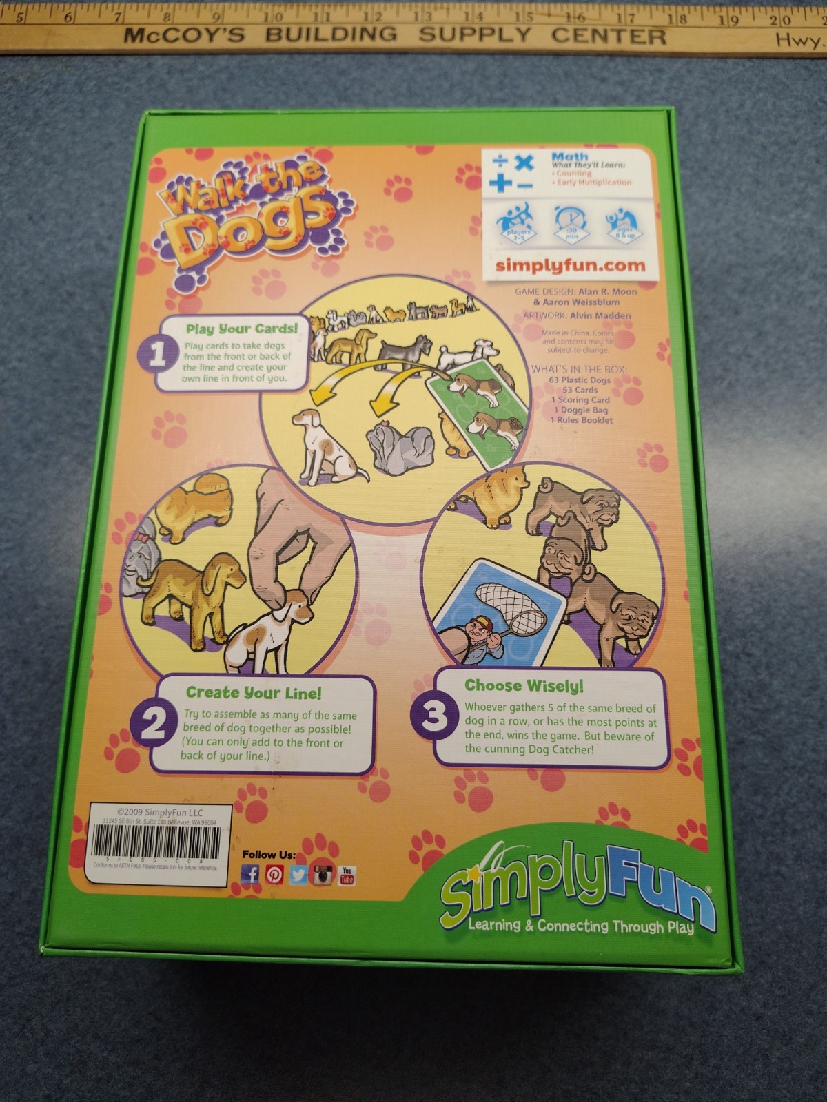 SimplyFun Walk The Dogs Educational Math Game, Complete