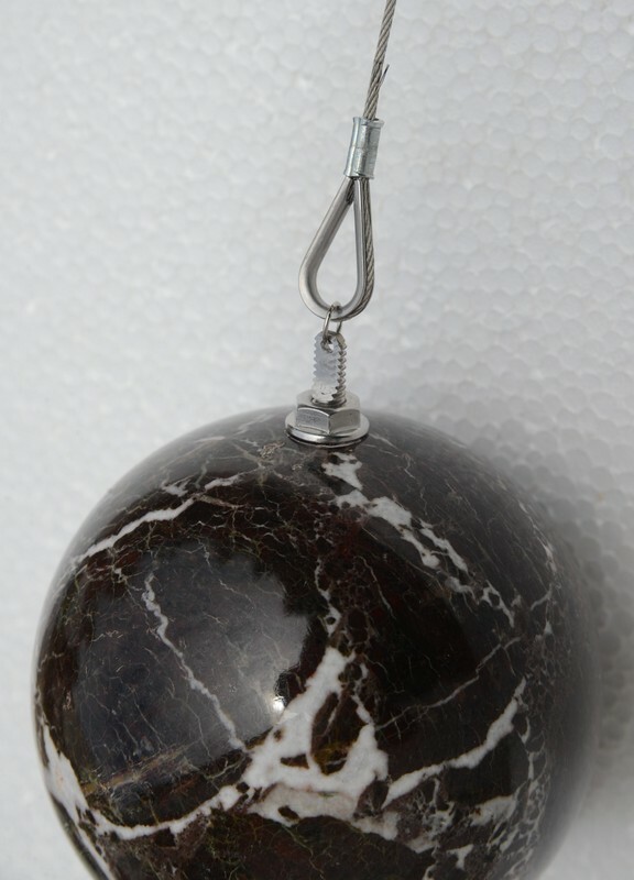 3.25 lb 4″ Black-zebra marble sphere pendulum