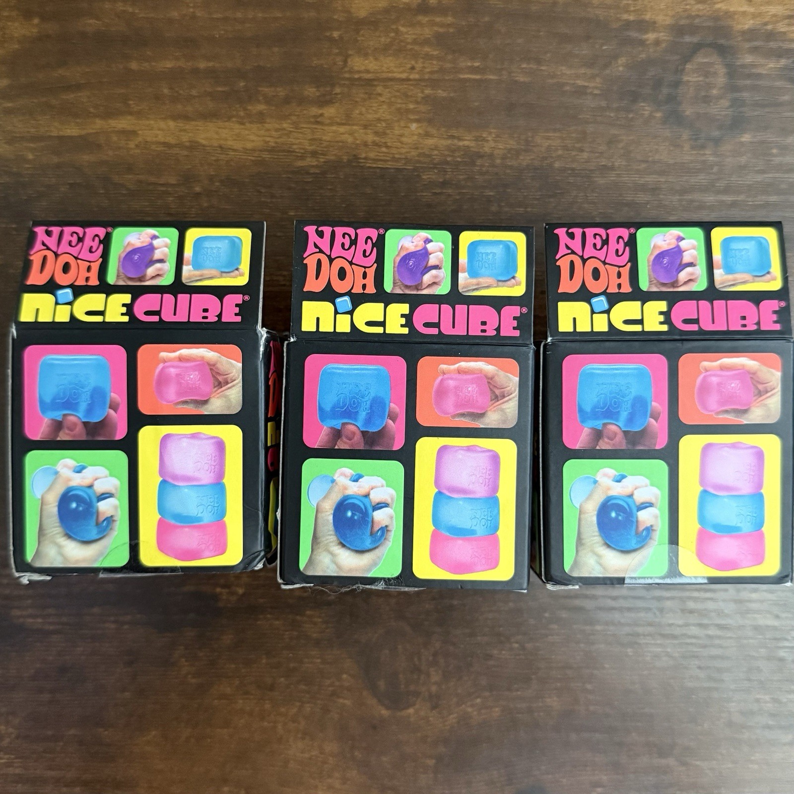 NeeDoh Nice Cube Squishy Toy Blue Purple Pink NEW Free Priority Ship