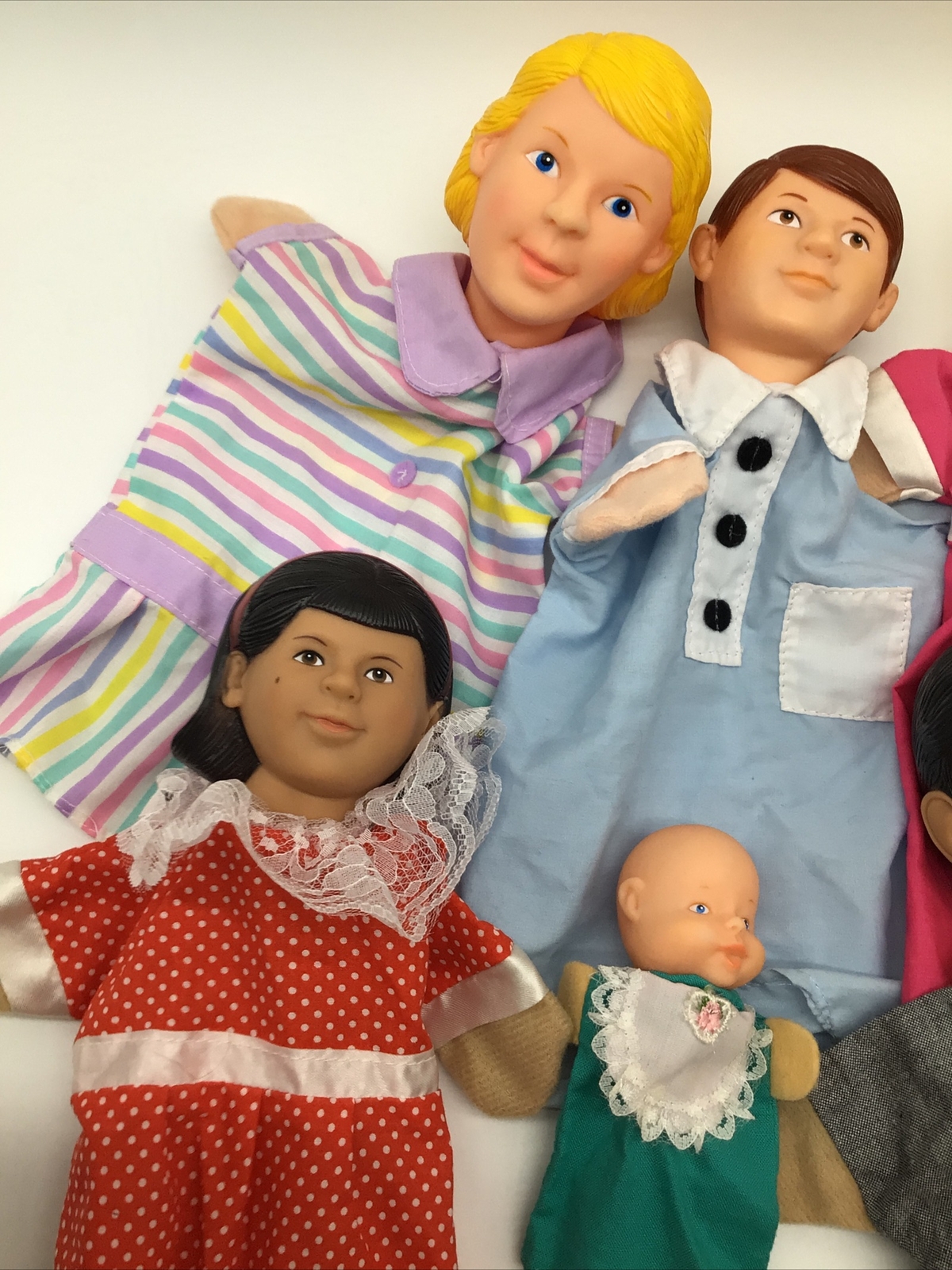 Learning Resources Multicultural Family Puppets lot Hispanic Caucasian Therapy
