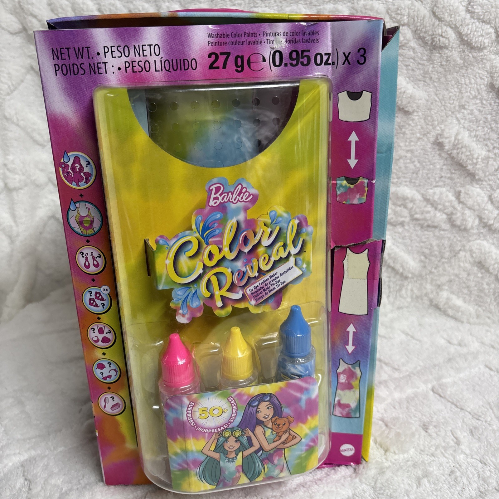 Barbie Doll Color Reveal Gift Set, Tie-Dye Fashion Maker with 2 Barbie Dolls