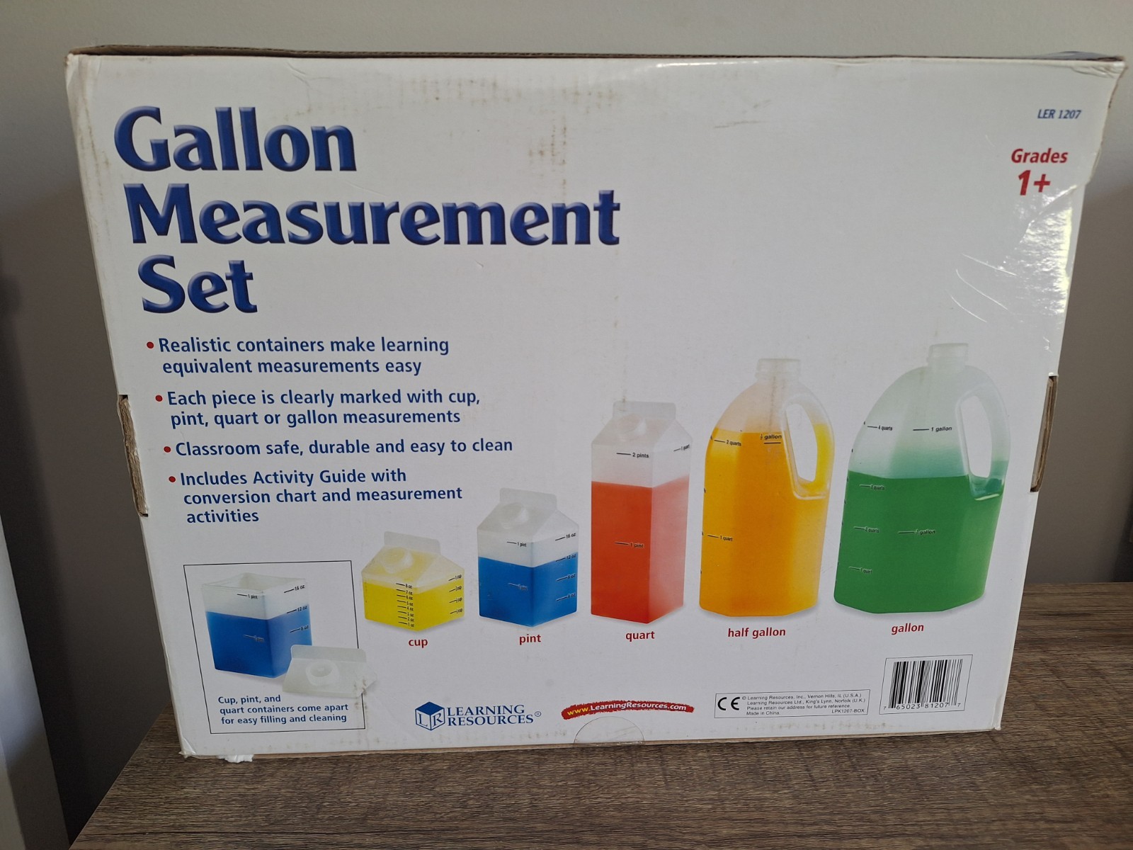 New – Learning Resources Gallon Measurement Set – 5 Piece Set – NIB