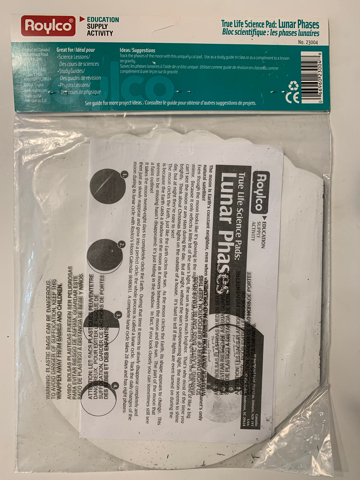 Lunar Phases True Life Science Roylco Pad #23004 Educational Activity 32 Sheets