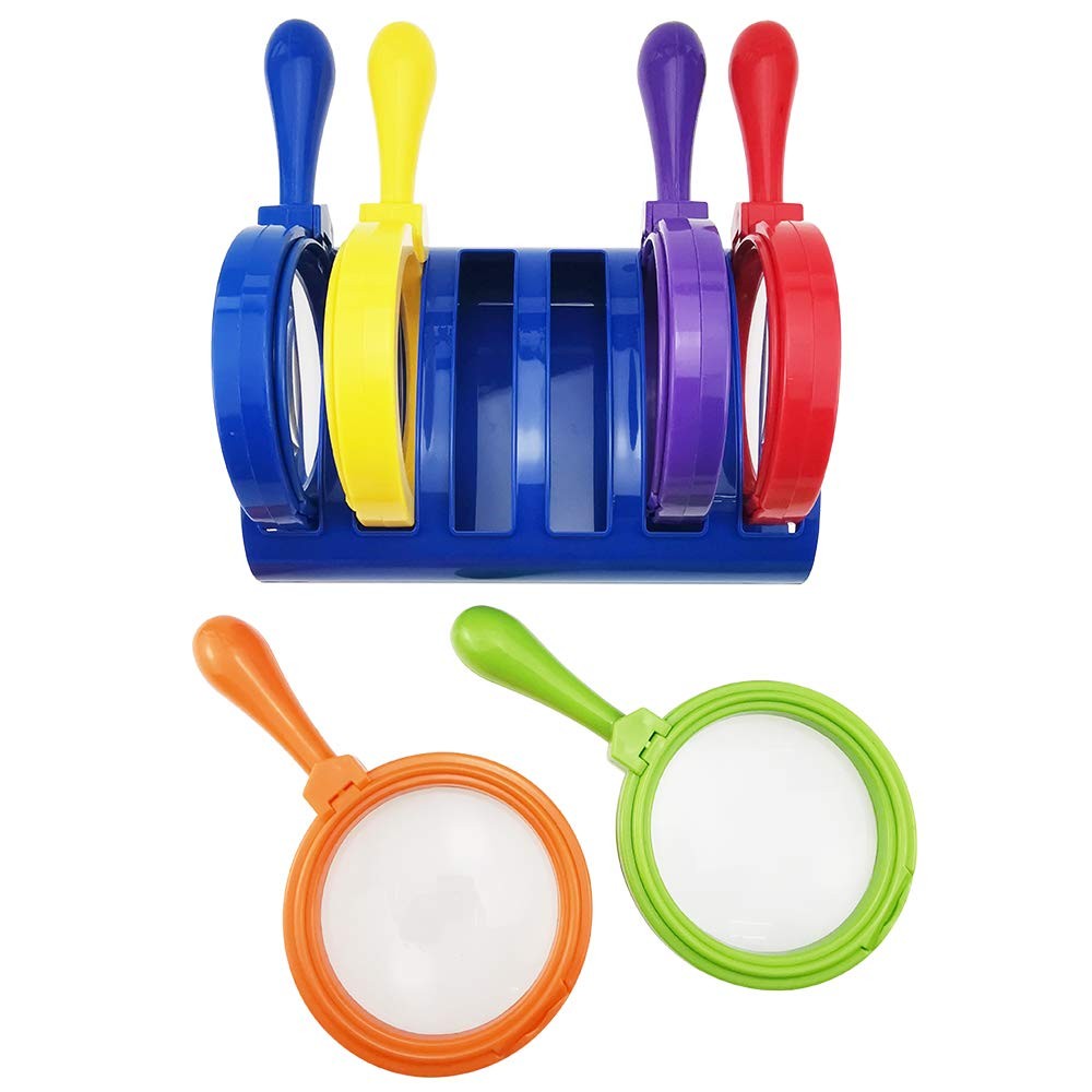 MOLIMOLLY Kids Jumbo Magnifying Glass with Stand- 6 4-1/2 in dia, Multicolor
