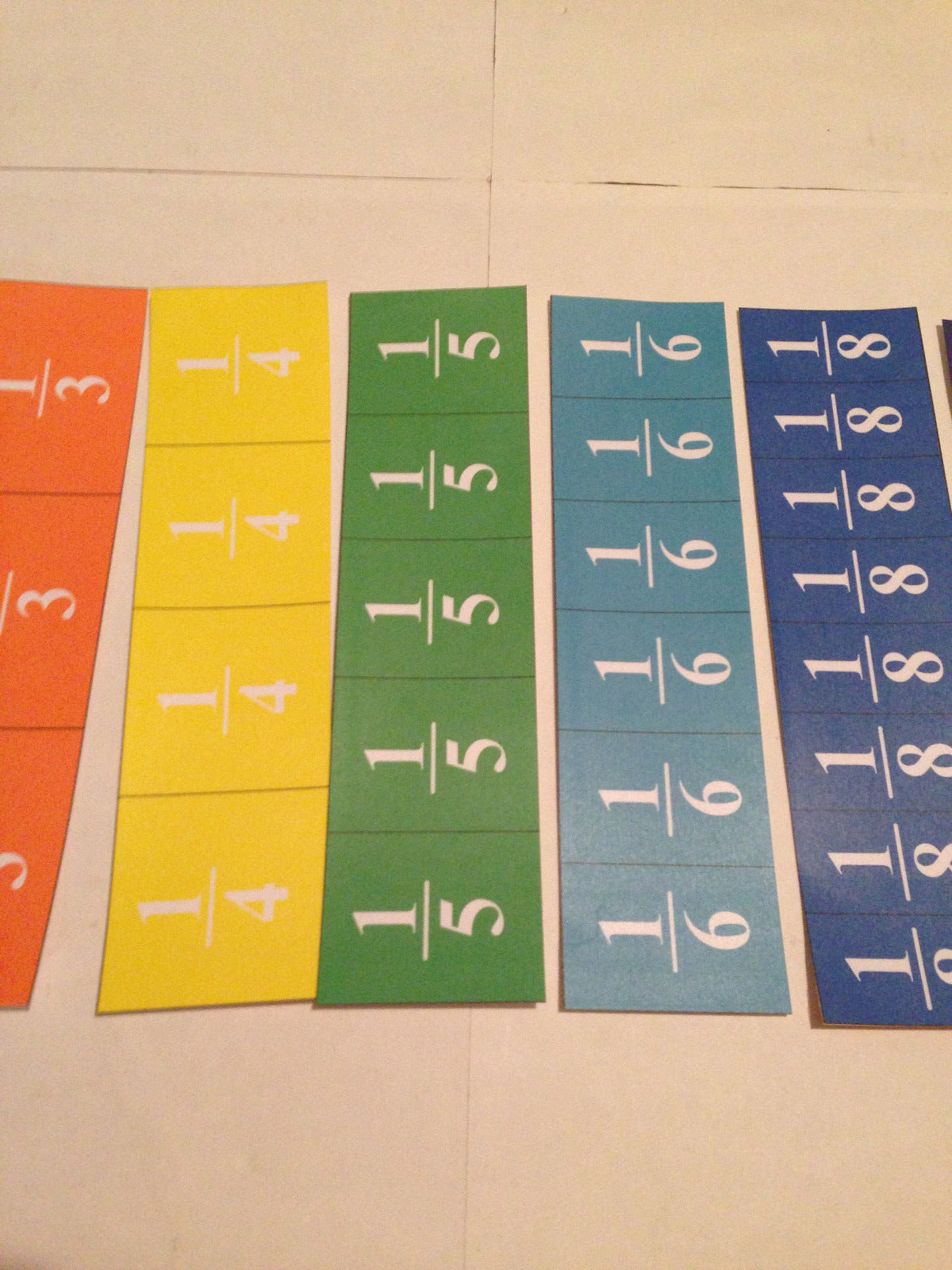 Rainbow Fraction Card Manipulatives – Laminated Card Set – MATH