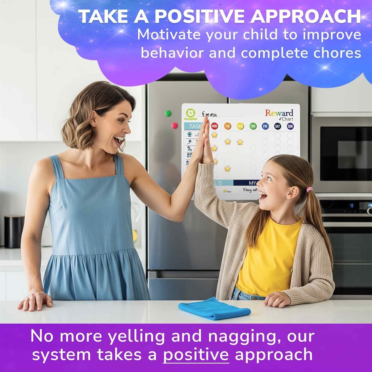 Versatile Chore Chart for Kids with Hanging Rope and Storage for Supplies