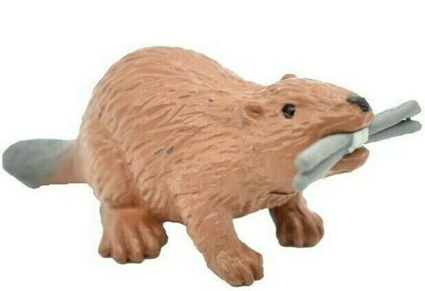 Beaver, Castor, Plastic Animal Toy Kids Realistic Model Figurine 2.25″ F3534