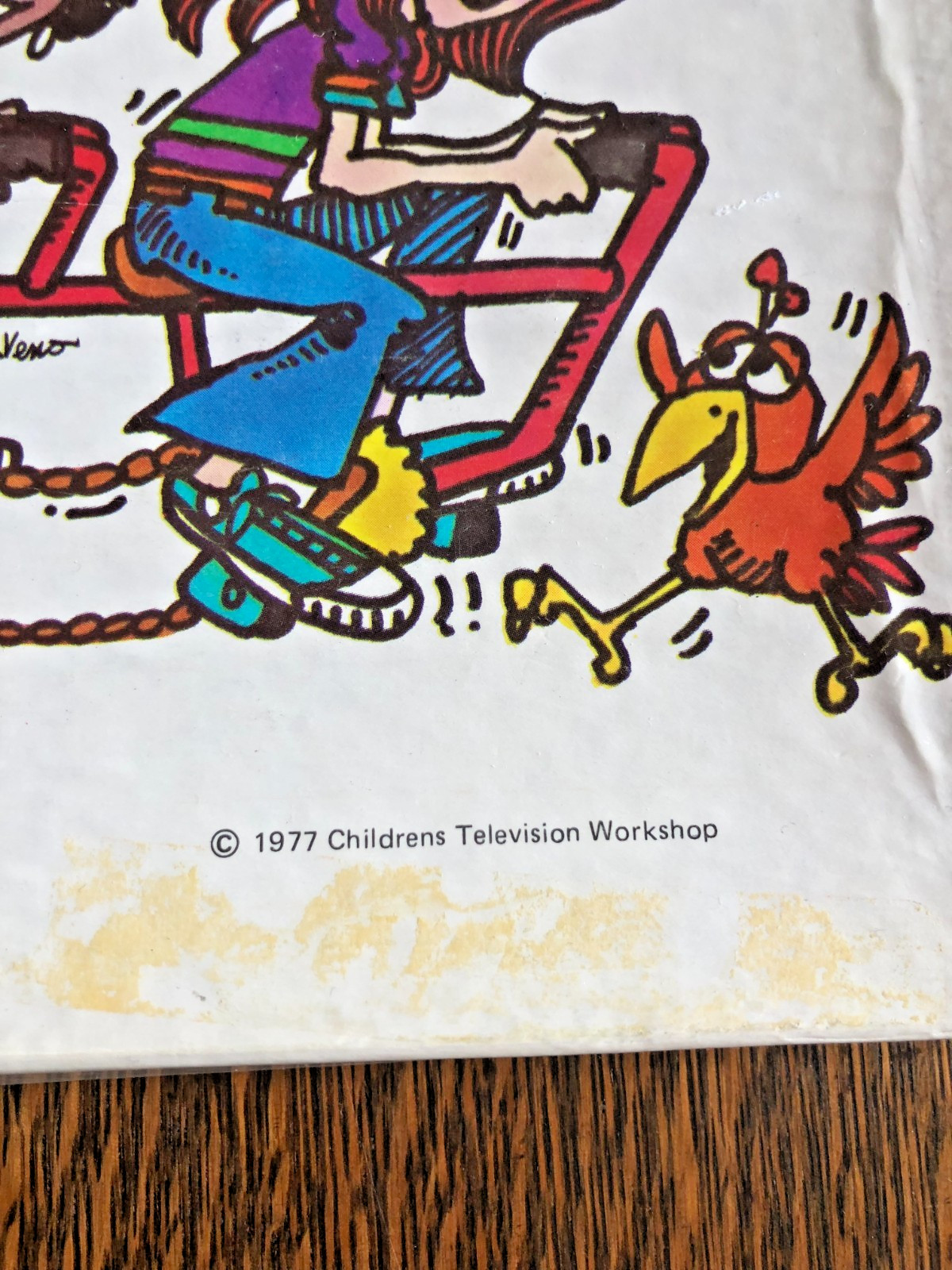 1977 Vintage Electric Company Vowel Poster Cards Groovy Images Bright Large Card