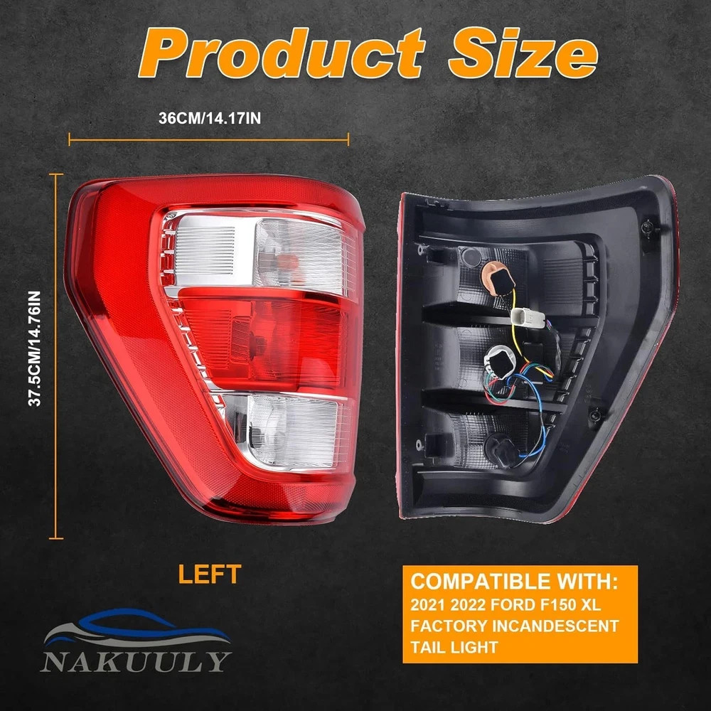 2021-2023 Ford F150 Left Driver Side Tail Light Assembly with Bulb & Harness