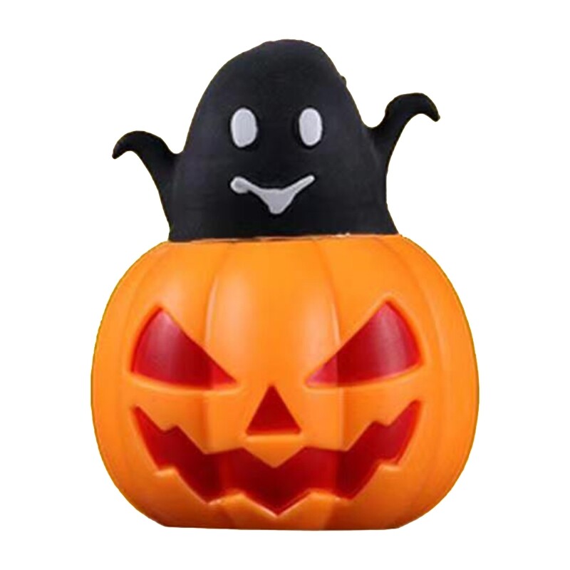TPR Pumpkin Jumping Out Halloween Squeeze Pumpkin Toy for Autism