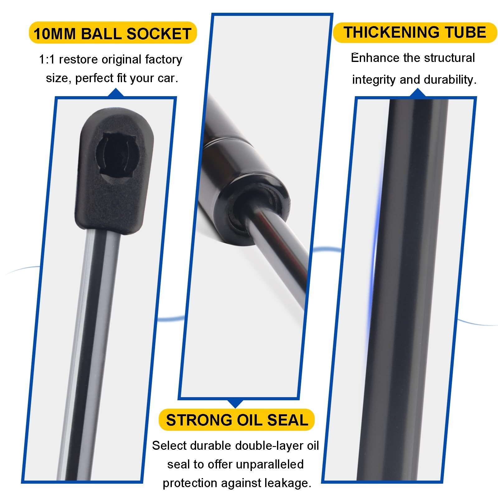 Front Hood Gas Struts for Toyota Camry 2018-2023, Replaces 7170 Black