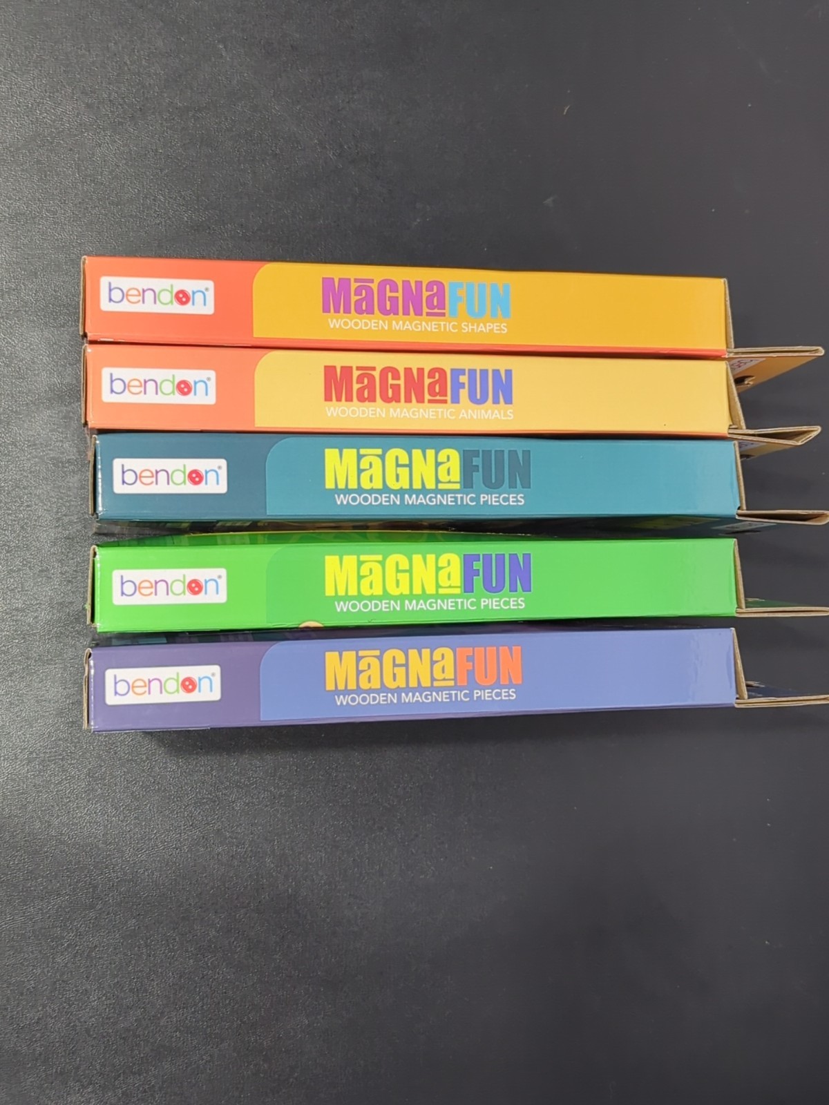 MagnaFun Wooden Magnetic Pieces Lot of 5 Bendon – Dinosaurs, Sharks, Animals