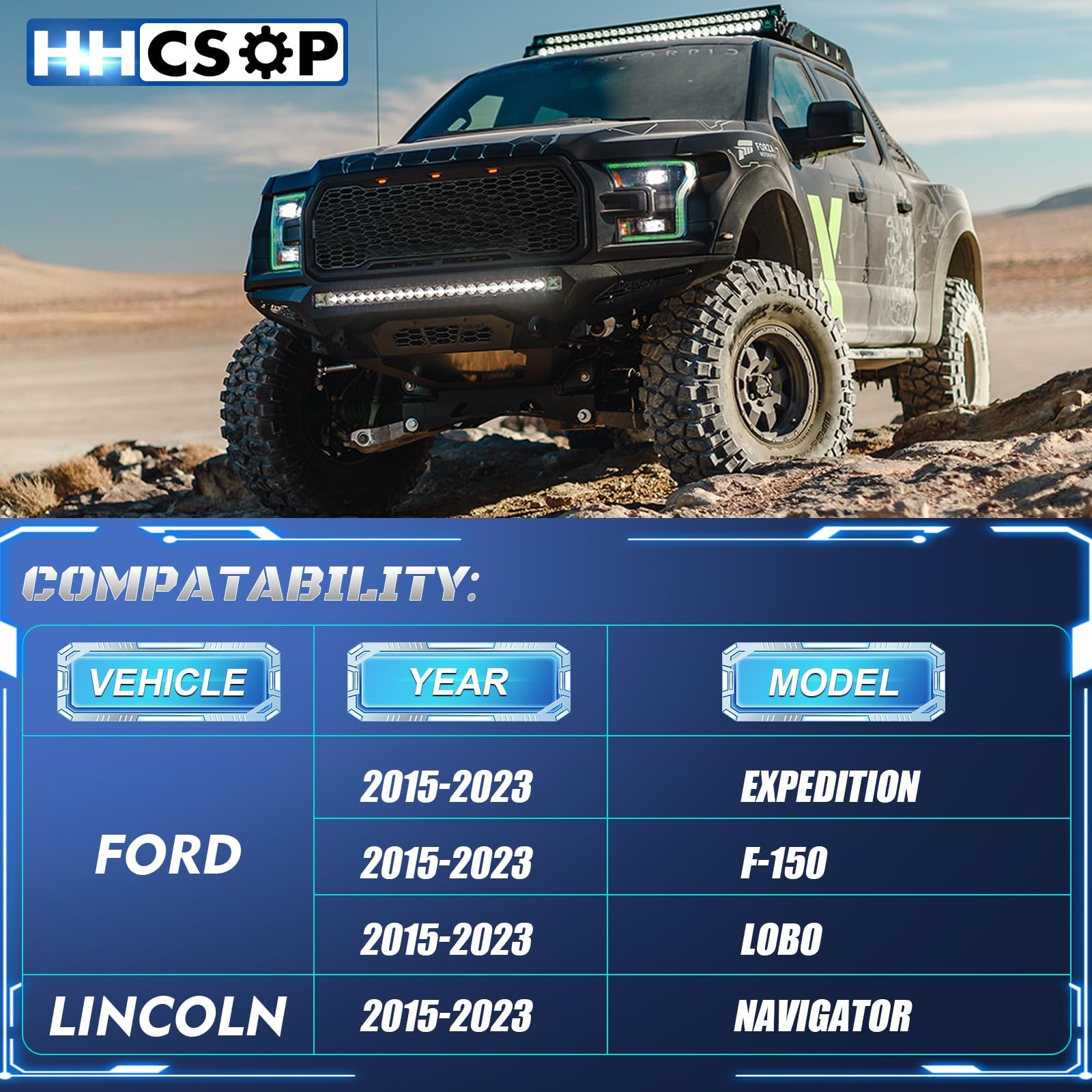 HHCSOP 6×135 Wheel Spacers for 2015-2023 Ford F150 1.25 inch inch, white