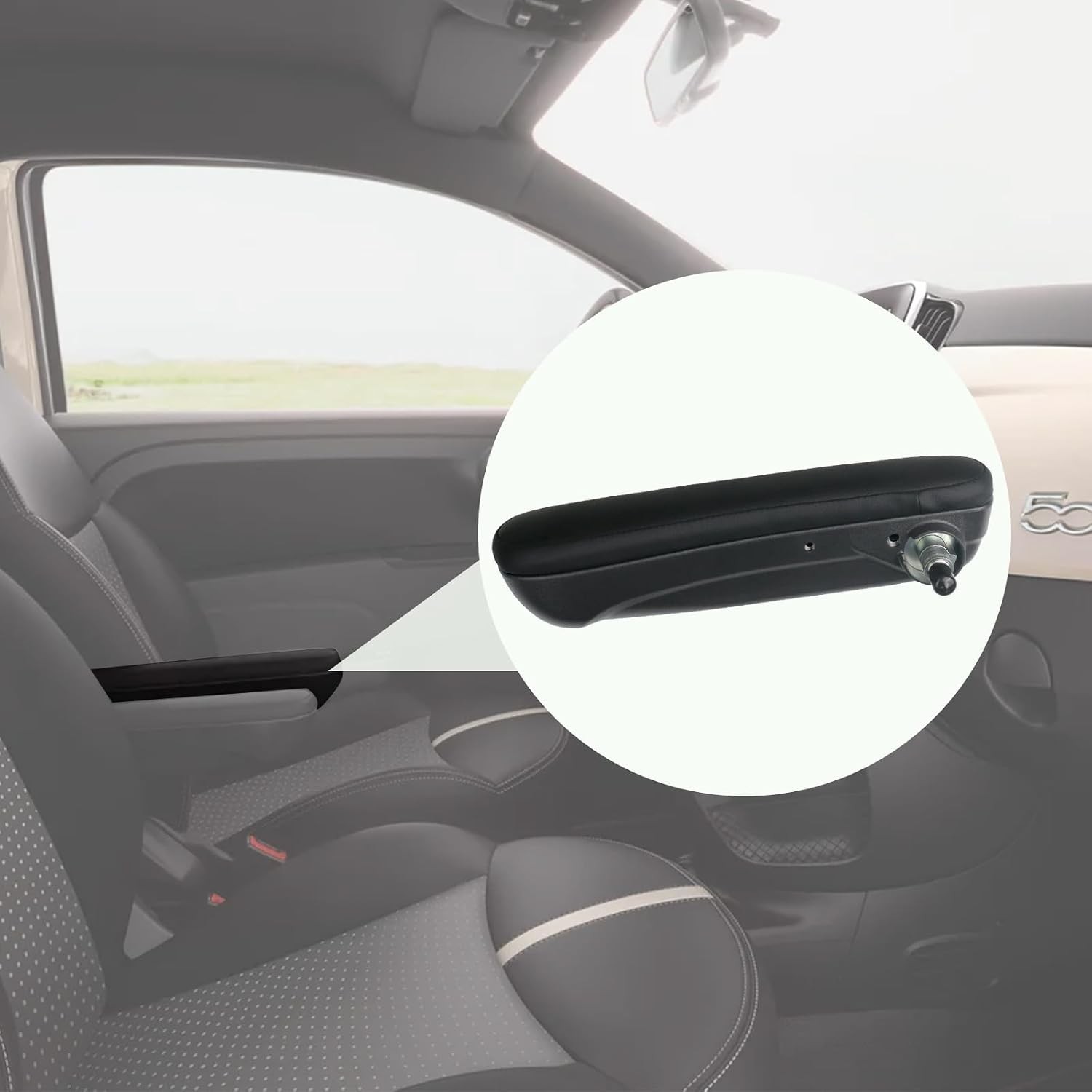 Front Driver Side Seat Armrest Adjustable Arm Rest Black Compatible with