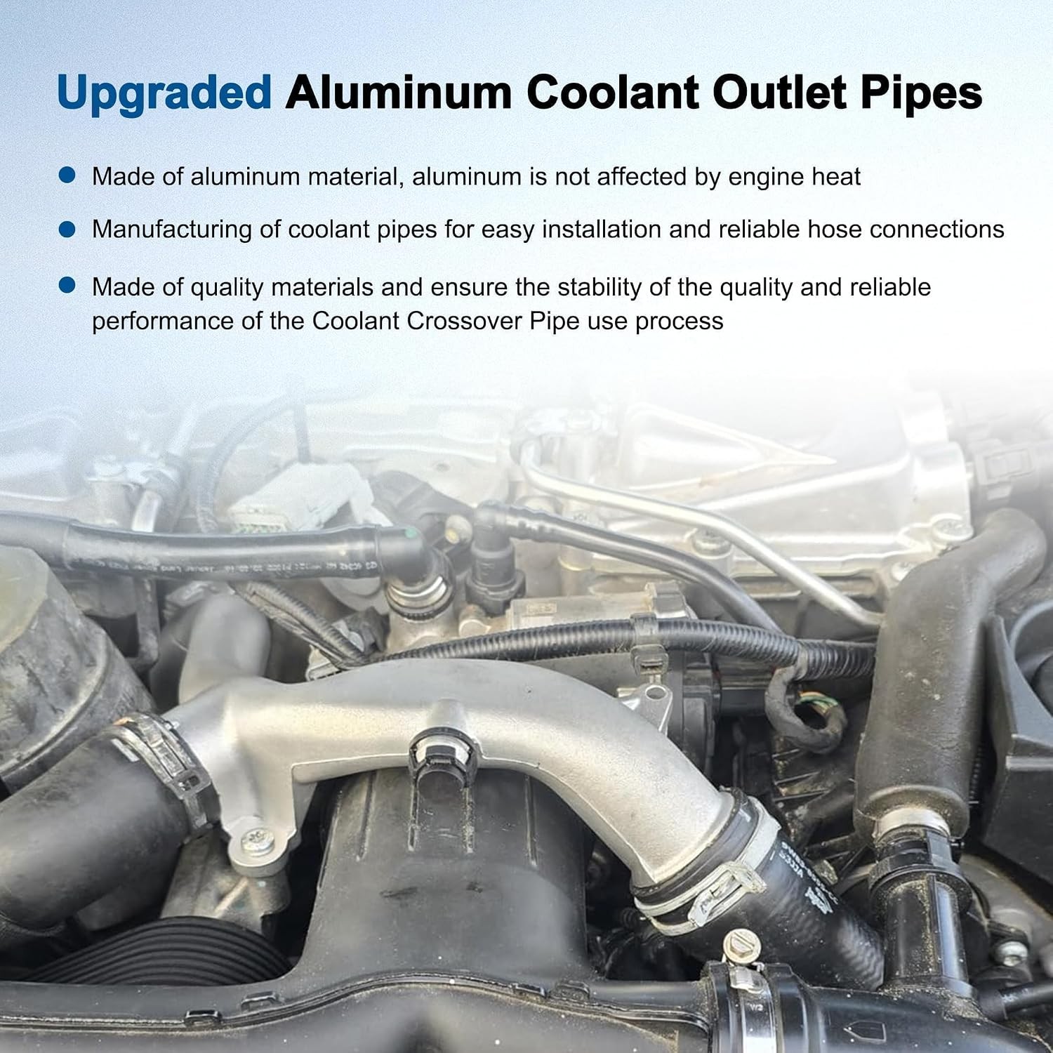 Aluminum Coolant Outlet Pipes Kit Compatible with Jaguar/Land Rover Range Rover