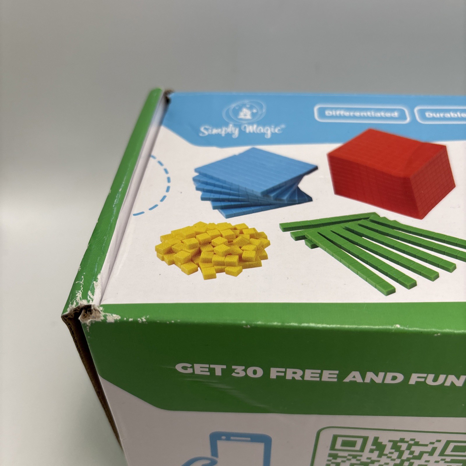 Simply Magic Colorful Base Ten Starter Set 131 Pieces Box Math Teaching OPEN BOX