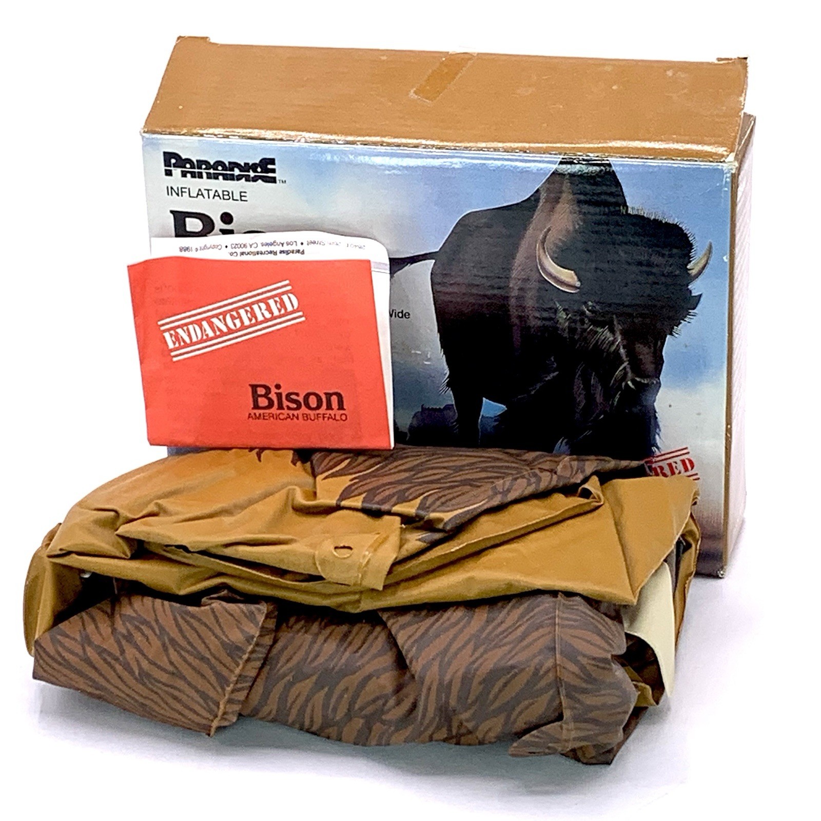 Vtg 1987 Inflatable Bison American Buffalo 35″ Long by Paradise for WWF * Read