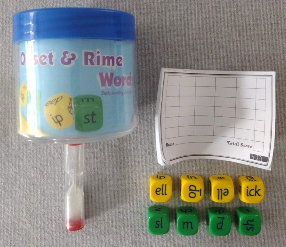 LDA Onset and Rime Word Spelling Phonics Dice Game Homeschool Teach School Game