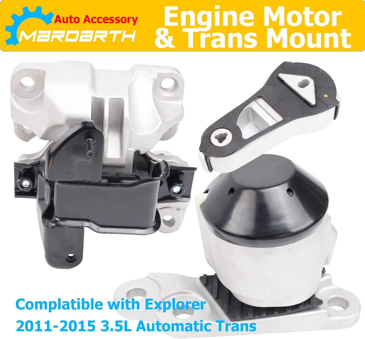 Engine Mount Set 3Pcs Explorer 2011-2015 3.5L Automatic Transmission