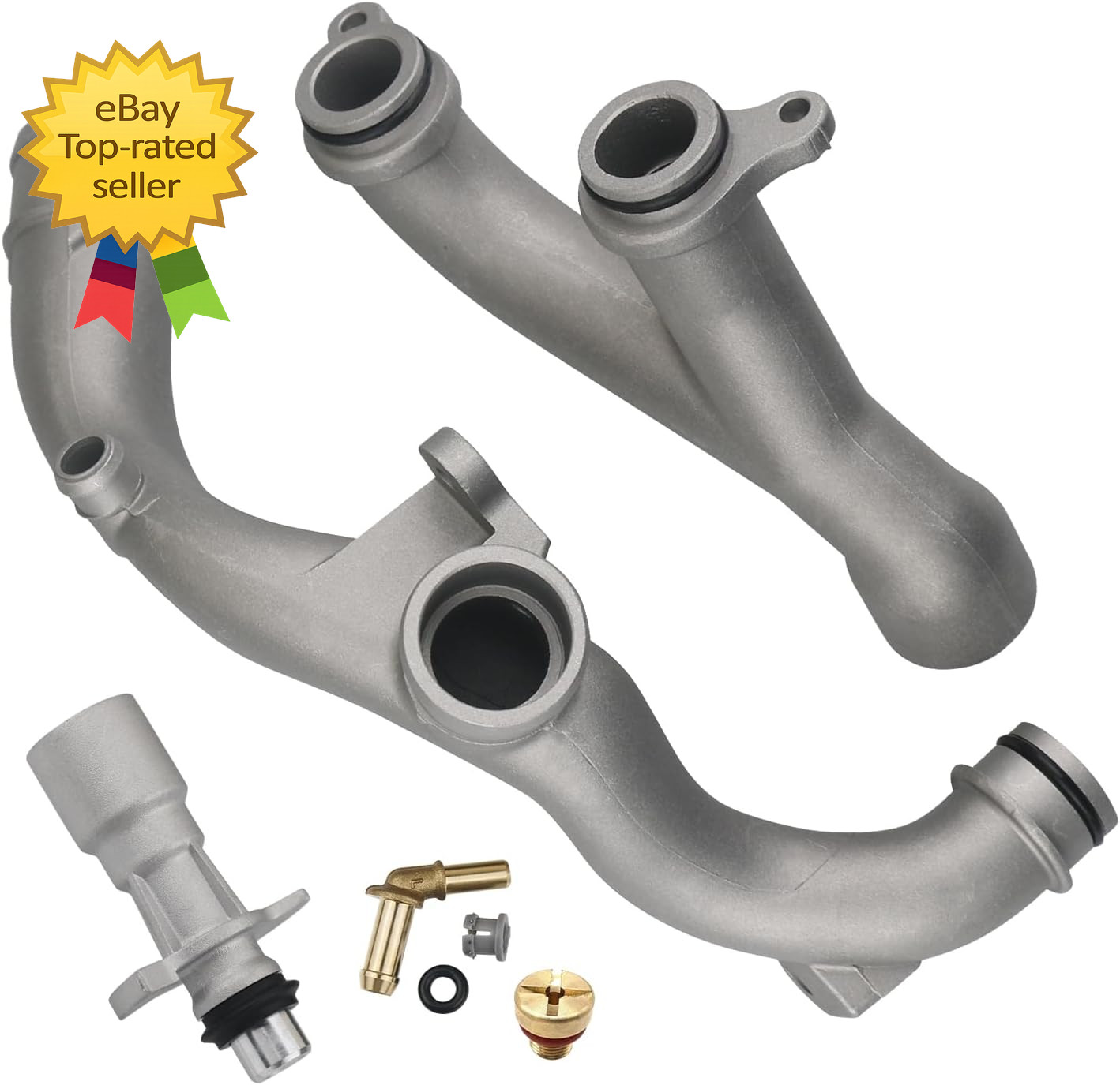 Aluminum Coolant Outlet Pipe Kit for 30L V6 50L V8 Engine Replacement Set