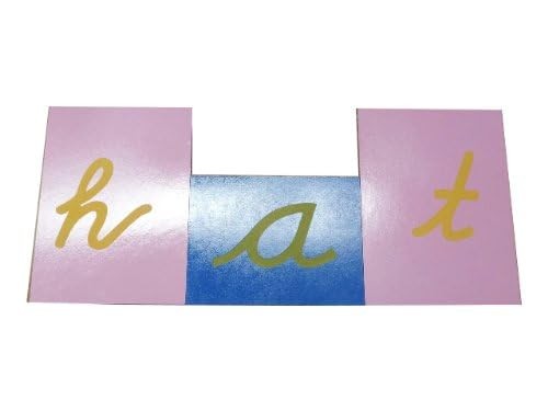 Montessori Lower Case Cursive Sandpaper Letters w/Box