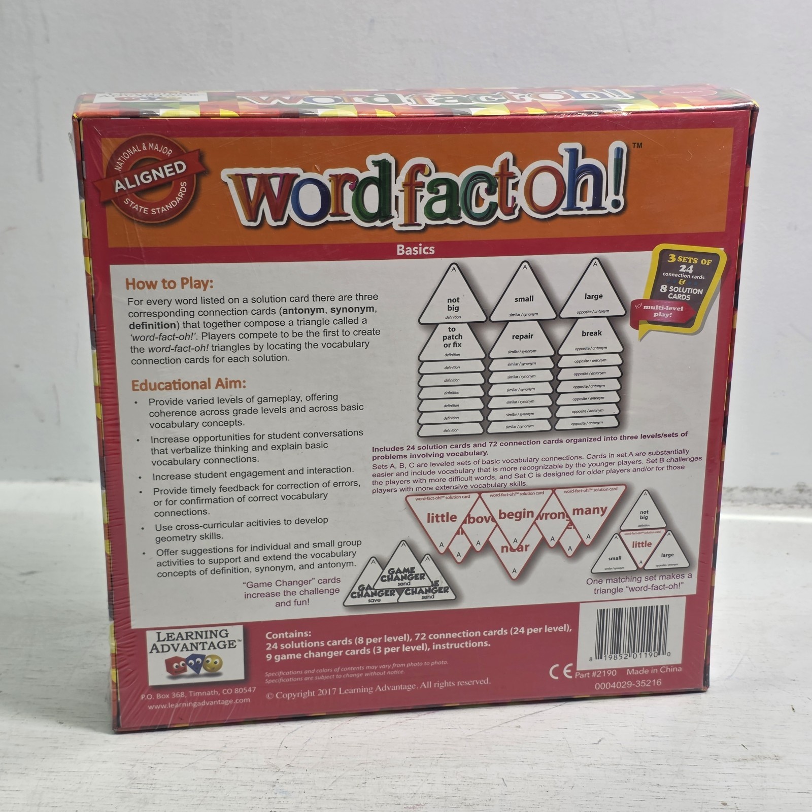 Learning Advantage Word Fact Oh! Antonyms Synonyms Definitions Grade 2+ Rare New