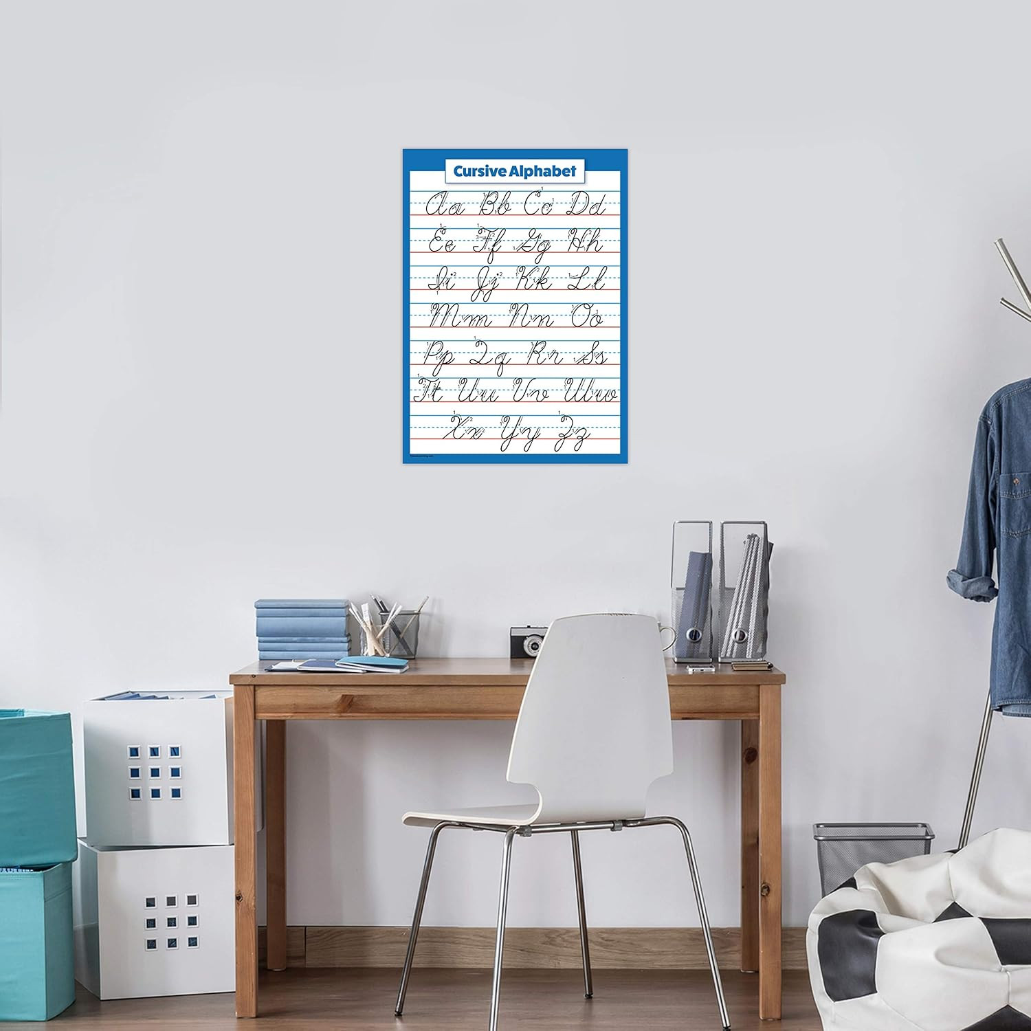 ABC Alphabet – Cursive Chart & Manuscript Poster – Laminated 2 Poster Set (Lamin