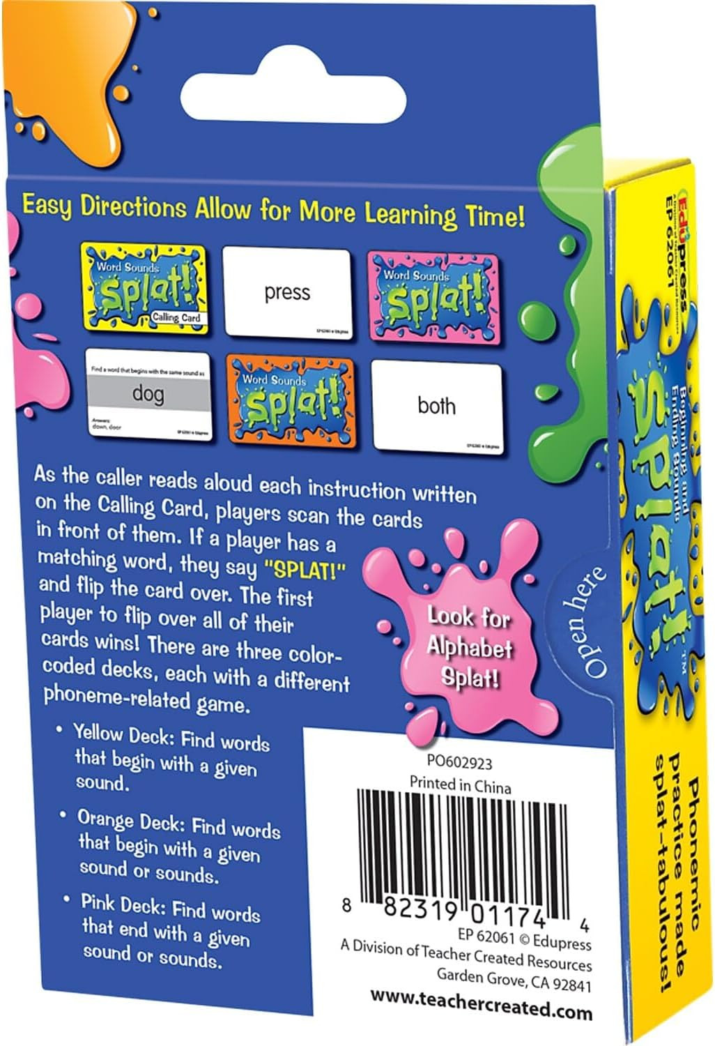 Beginning and Ending Sounds Splat™ Game Grades K-2 (EP62061)