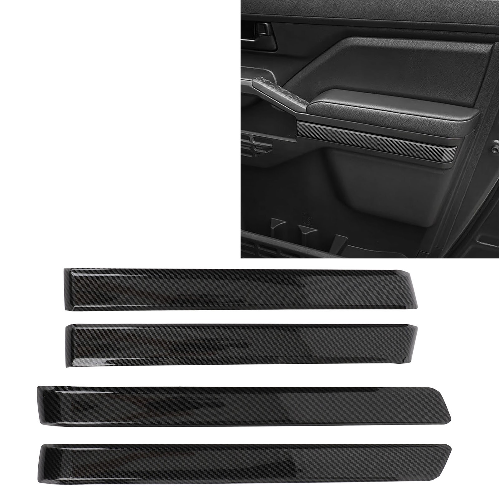 Inner Door Side Armrest Trim Side Door Armrest Stripe Decorative Cover Carb HXWJ