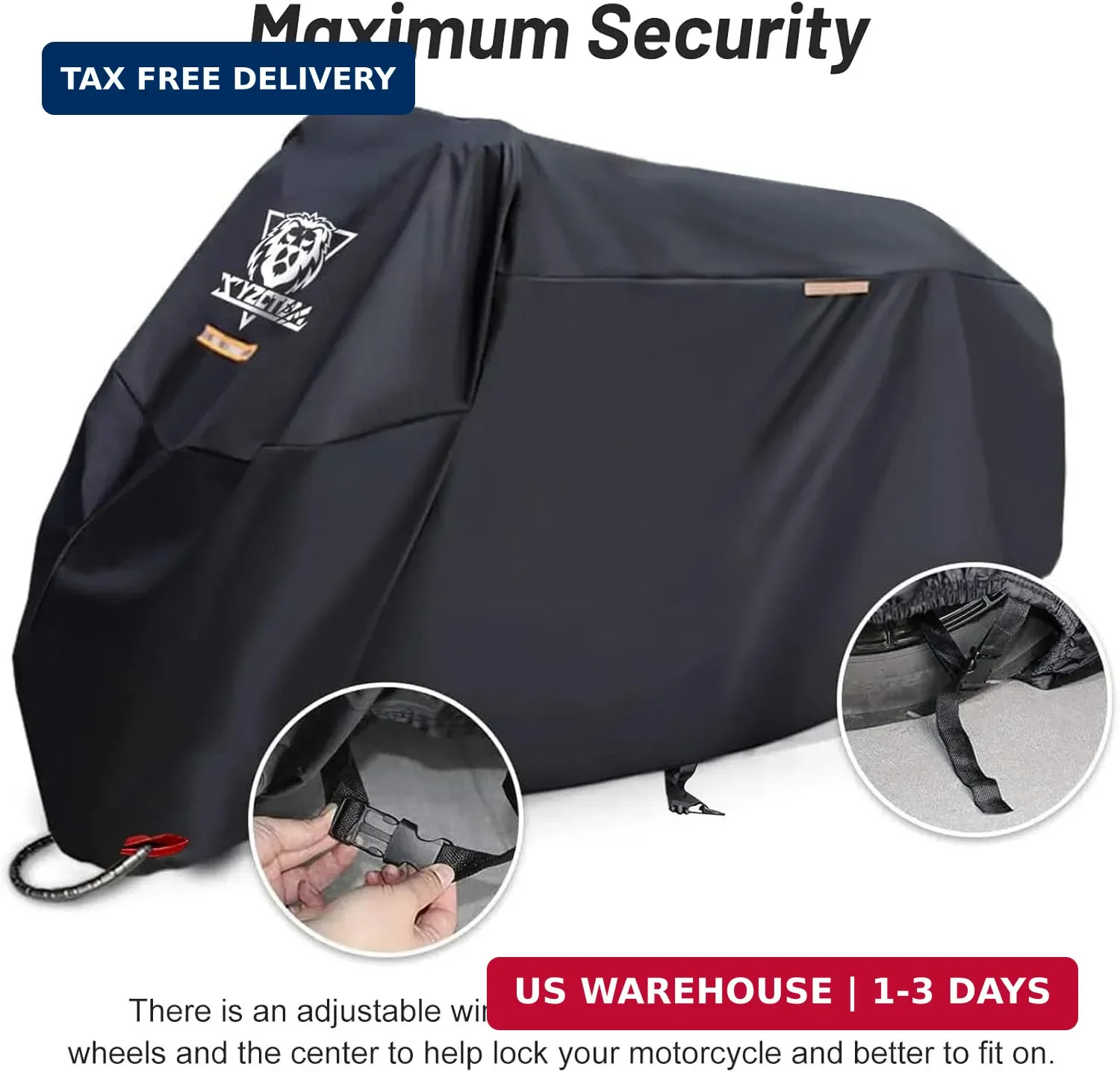 XYZCTEM Motorcycle Cover -Waterproof Outdoor Storage Bag,Made of Oxford Material