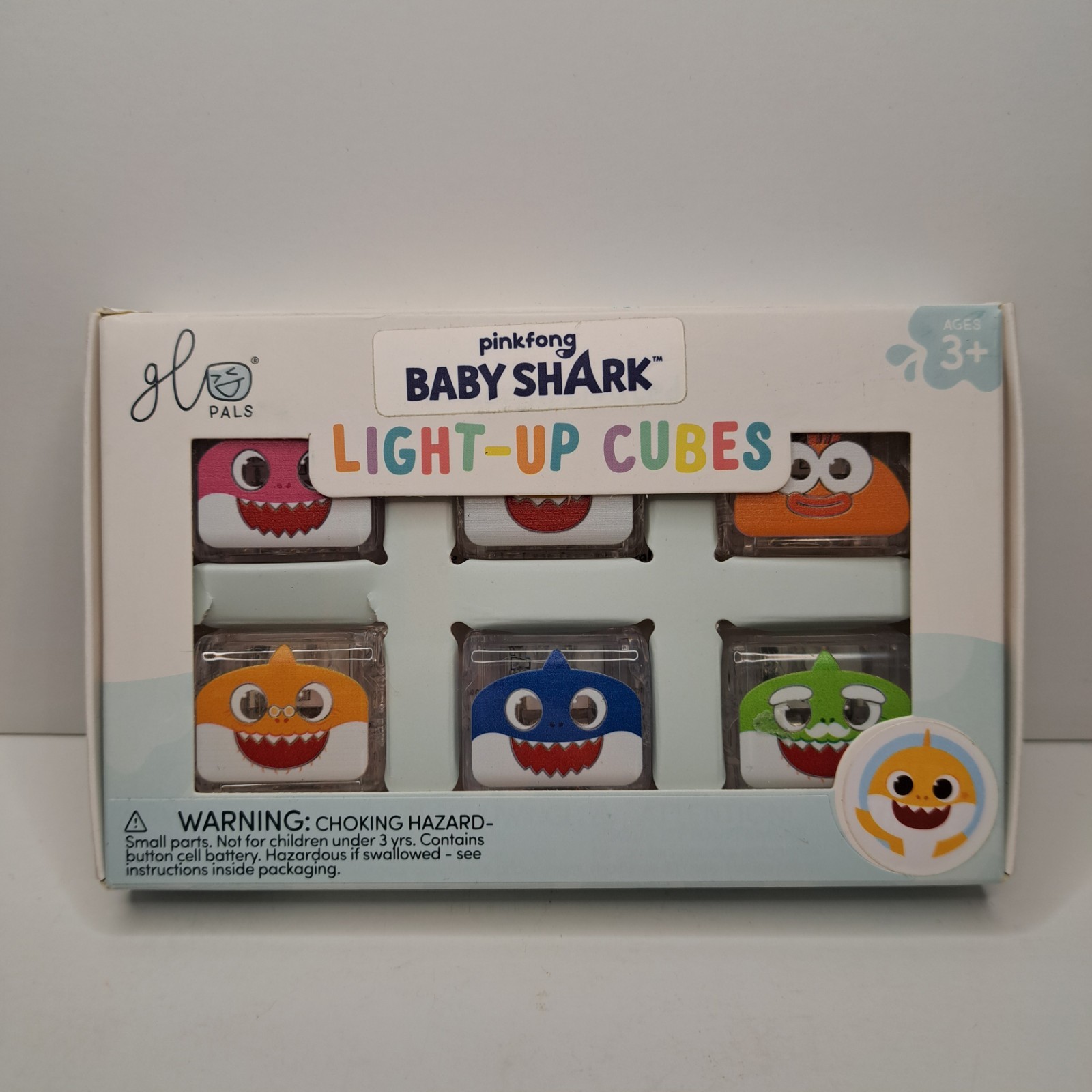 Glo Pals Baby Shark Light-up Cubes (6) Toddler Bath Water Sensory Toy Pinkfong