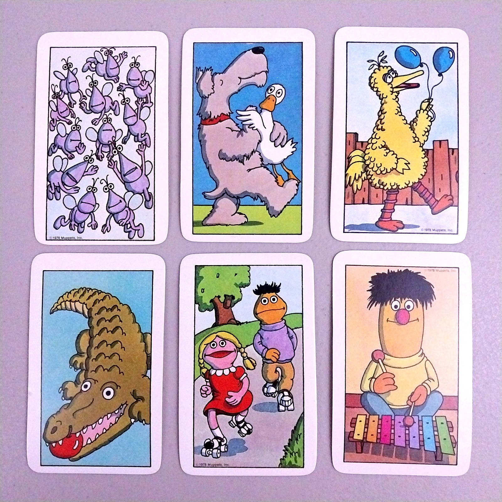 Lot of 6 SESAME STREET Alphabet & NUMBER CARDS MUPPETS 1978 Vintage