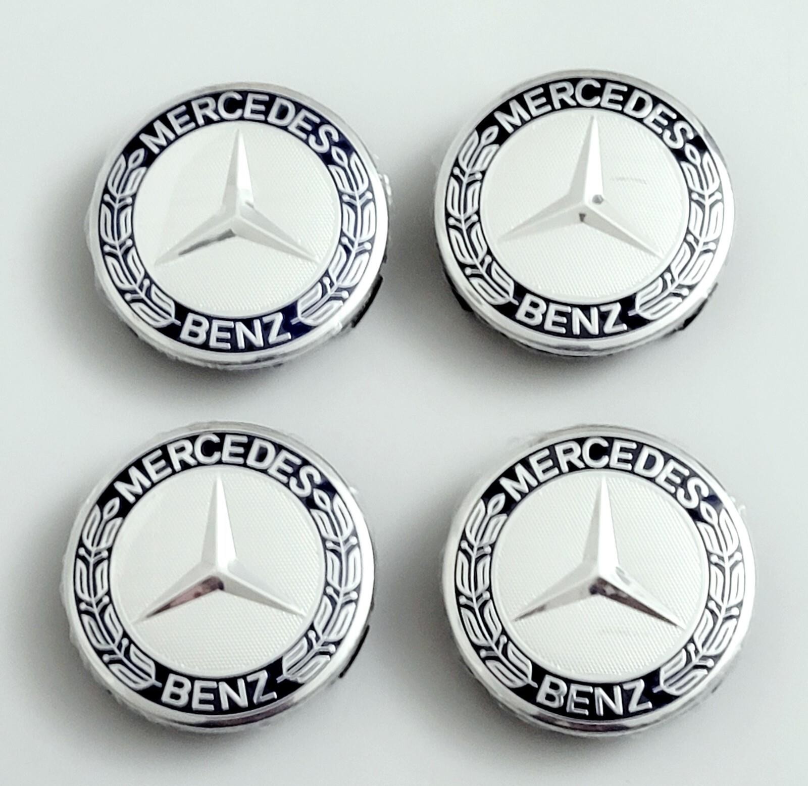 4 PACK Replacement Hubcap For Mercedes Benz Wheel Center Cap Wheat Blue Wreath