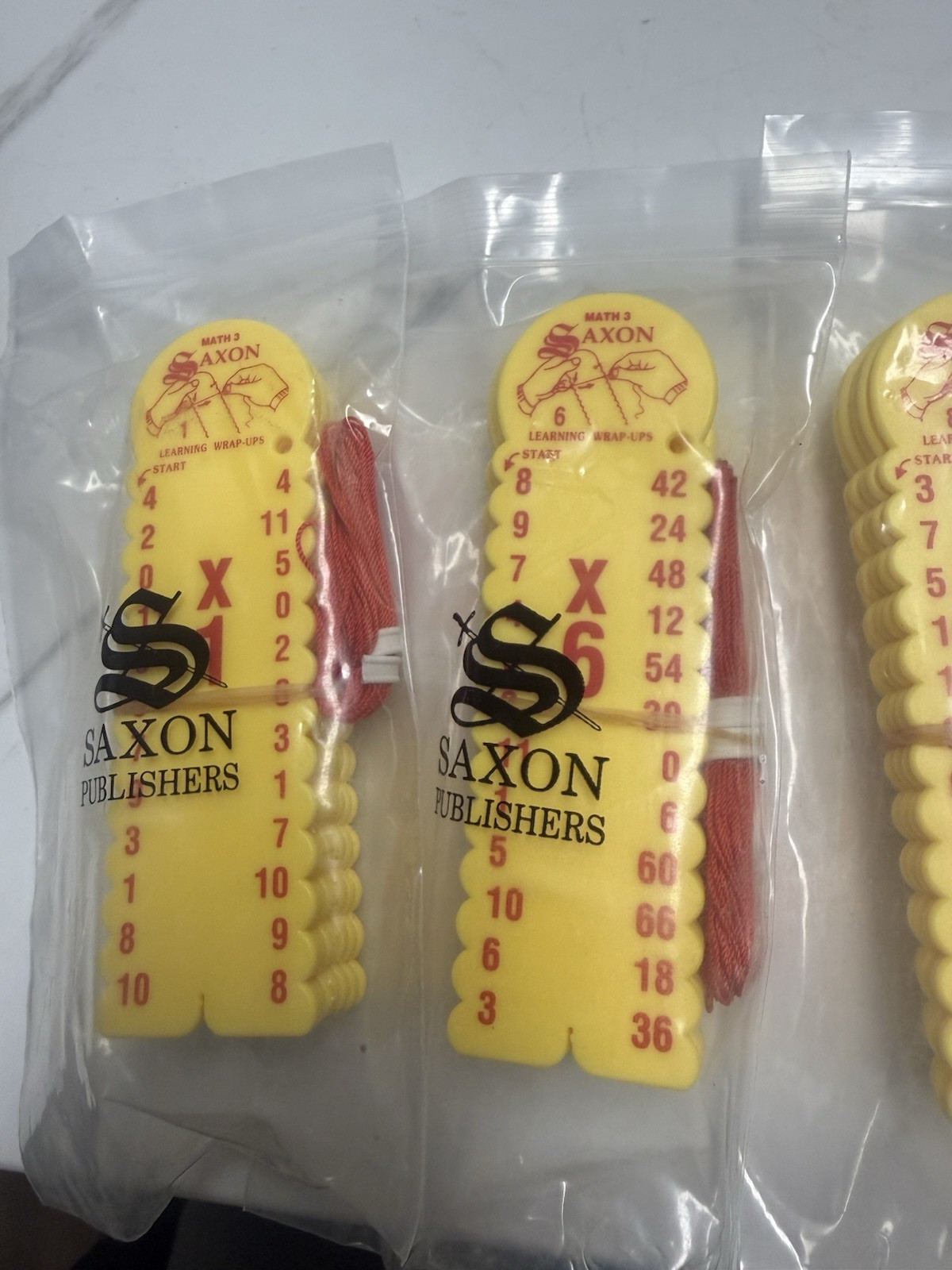 Lot of 5 Sets – Saxon Math 3 Multiplication Learning Wrap-UPS LV 1, 6, 8, 9, 10
