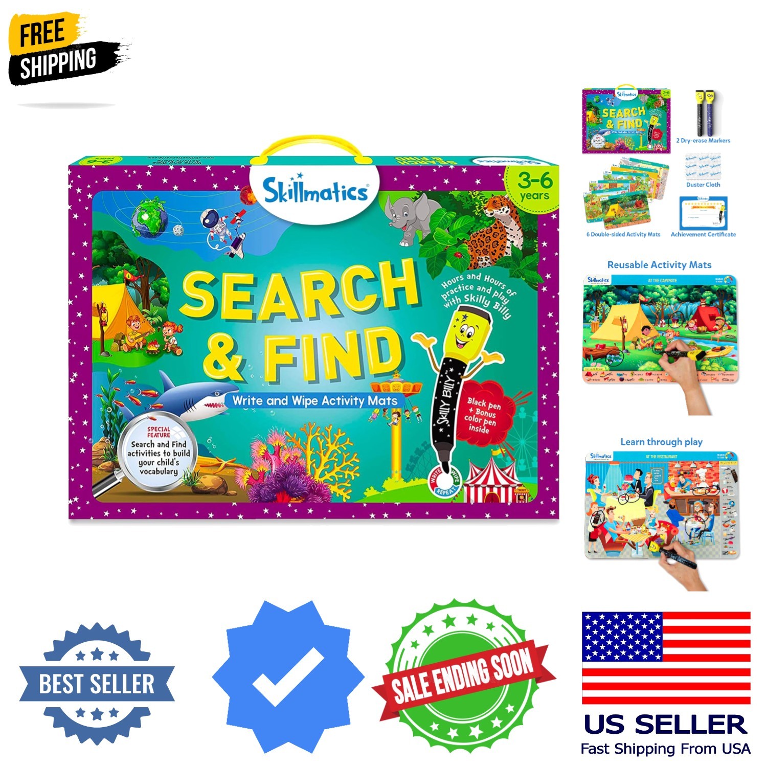 Search and Find Educational Game – Reusable Preschool Learning Activities, Pe…