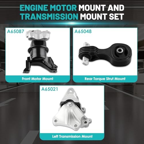 A65048 Engine Motor Mount & Transmission Mount Set of 3 Fit for Honda Civic