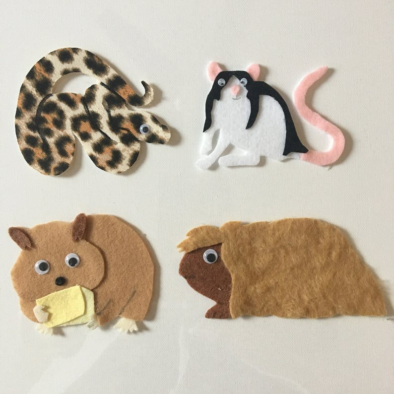 Perfect Pets -Fish-Repitles- Dogs-Cats Sample Set for Felt /Flannel Board Play
