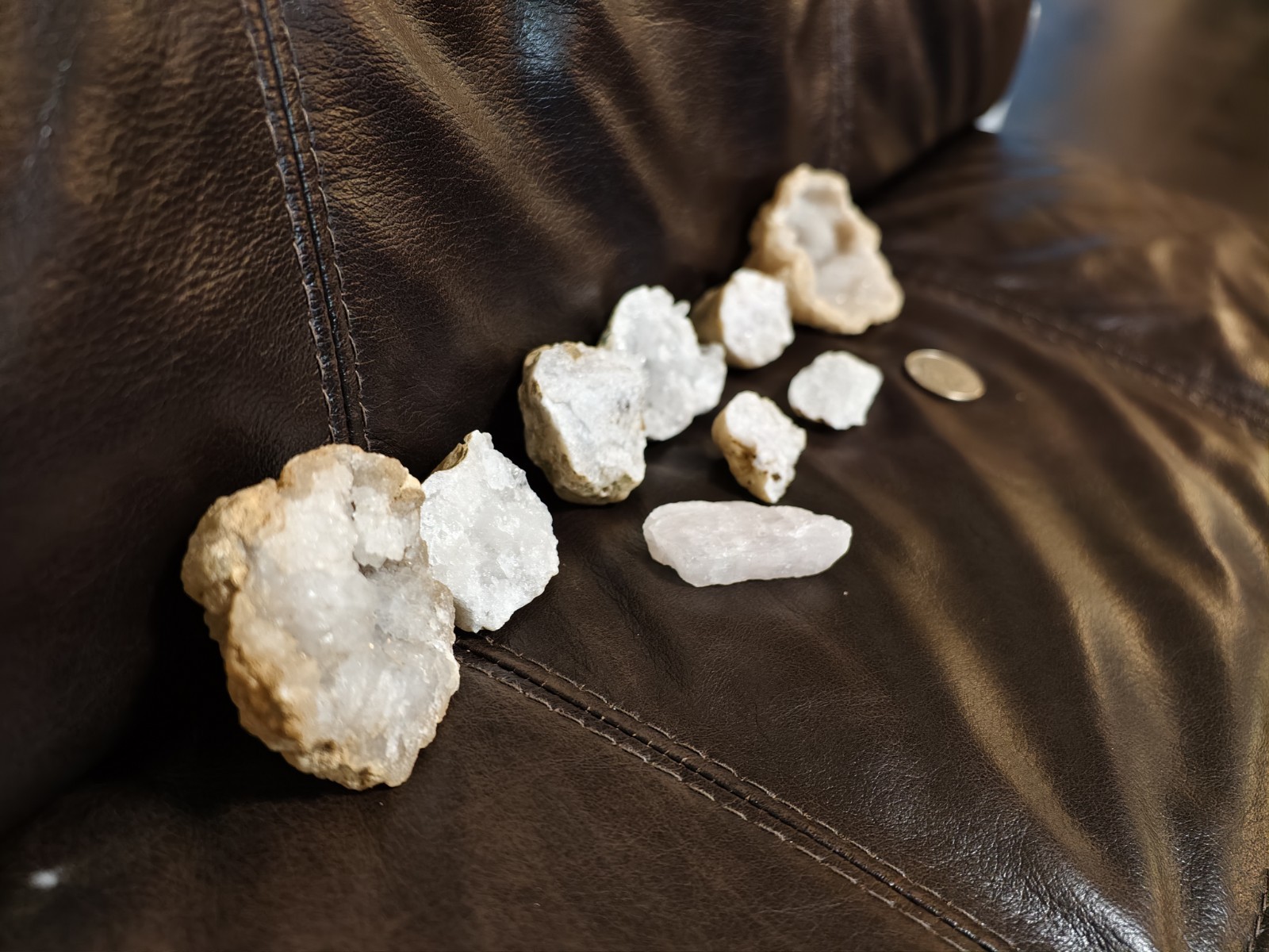 Lot of 9 Small Geodes and other Natural Quartz Crystal Rock Specimens
