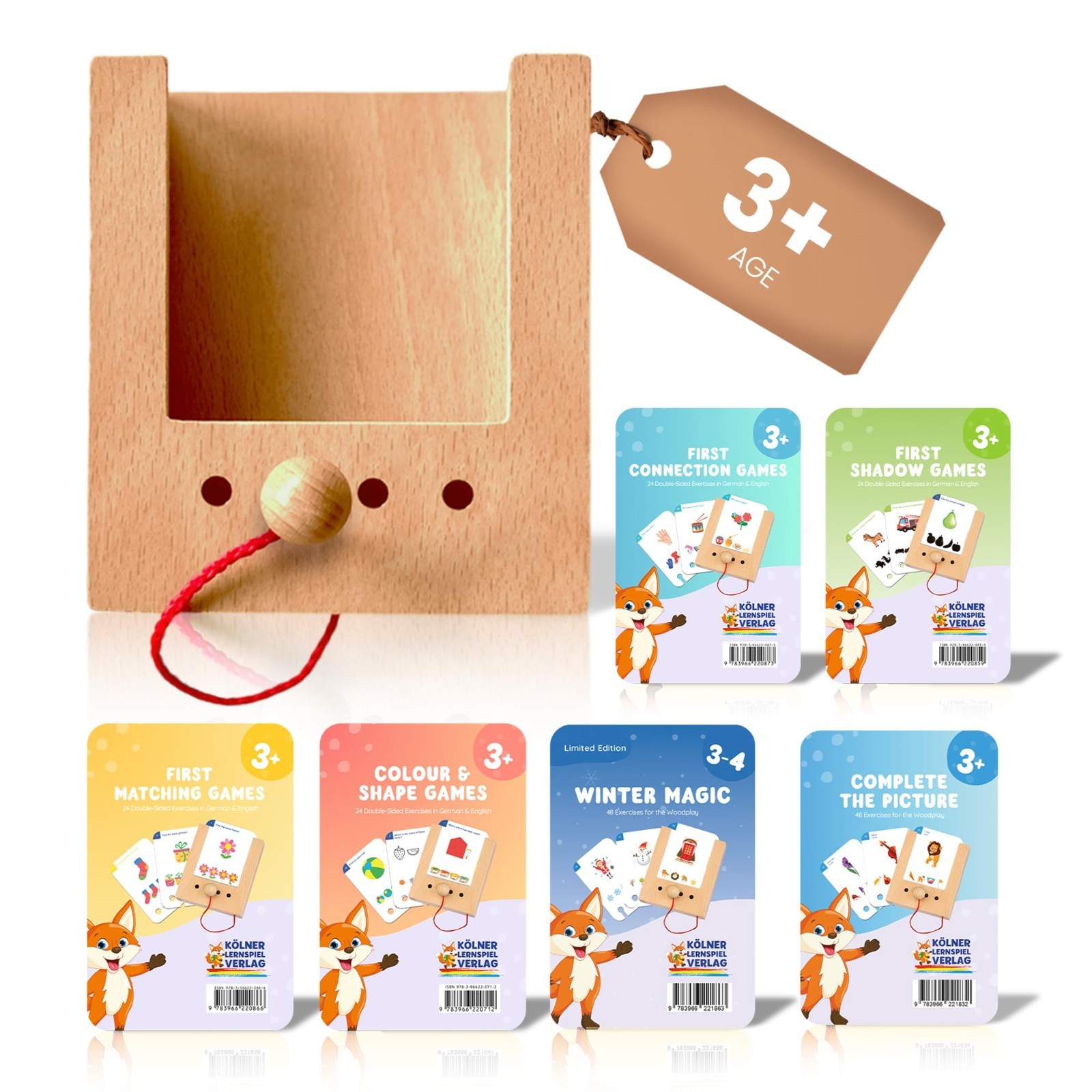 Educational Flash Cards Set – 288 Learning Exercises, Montessori Matching Game,