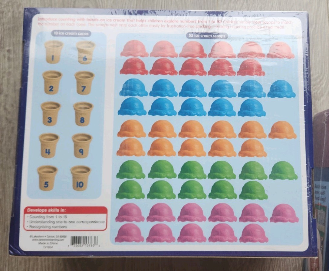 LakeShore Counting Cones Learning Educational Teaching Ice Cream NEW