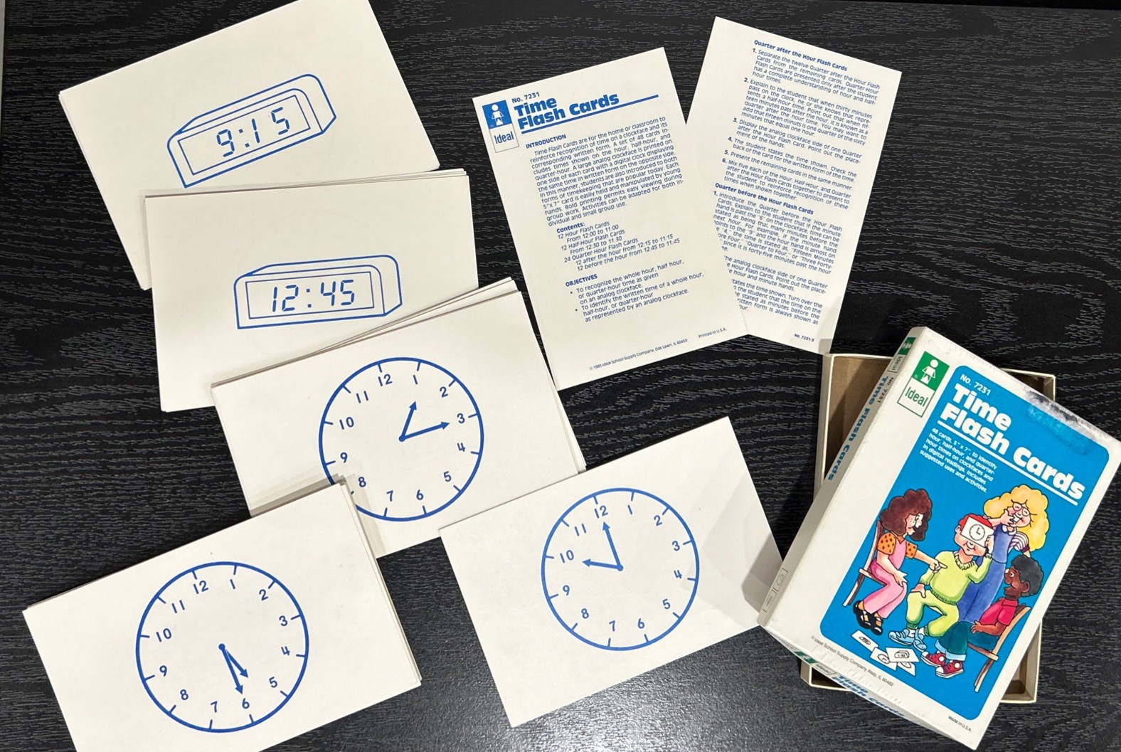 Vintage 1985 Time Flash Cards No. 7231 Excellent Condition; Set Of 48 Cards