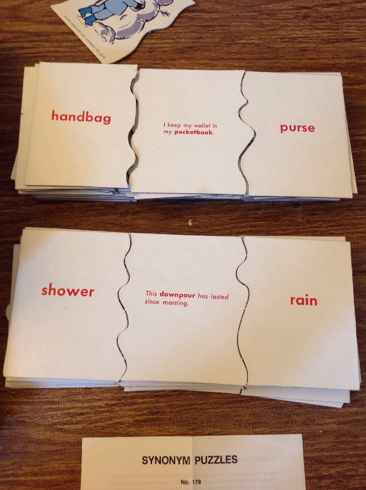 Incentives For Learning Box Set Of 48 Synonym Puzzles “Vintage 1979” No.178
