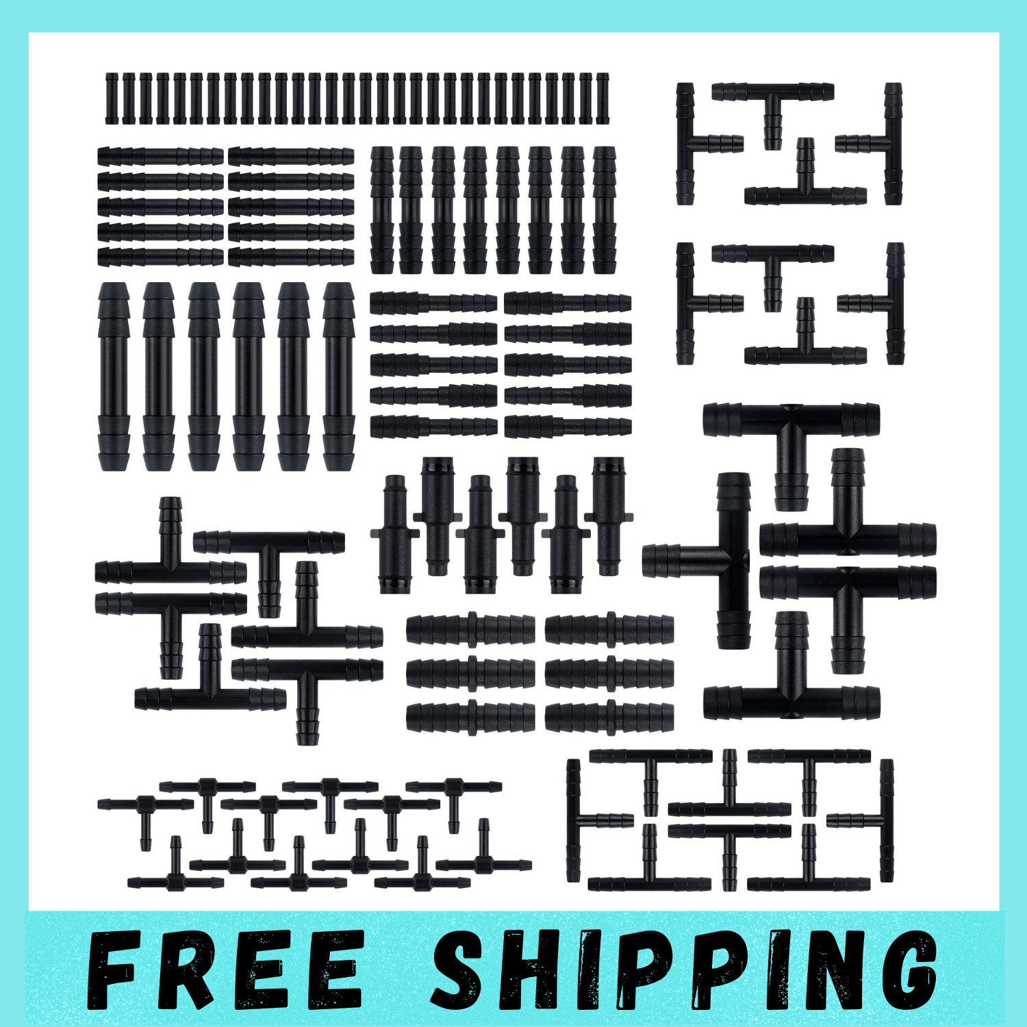 115Pcs Universal Vacuum Line Fittings Kit – 12 Size Hose Connectors Assortment