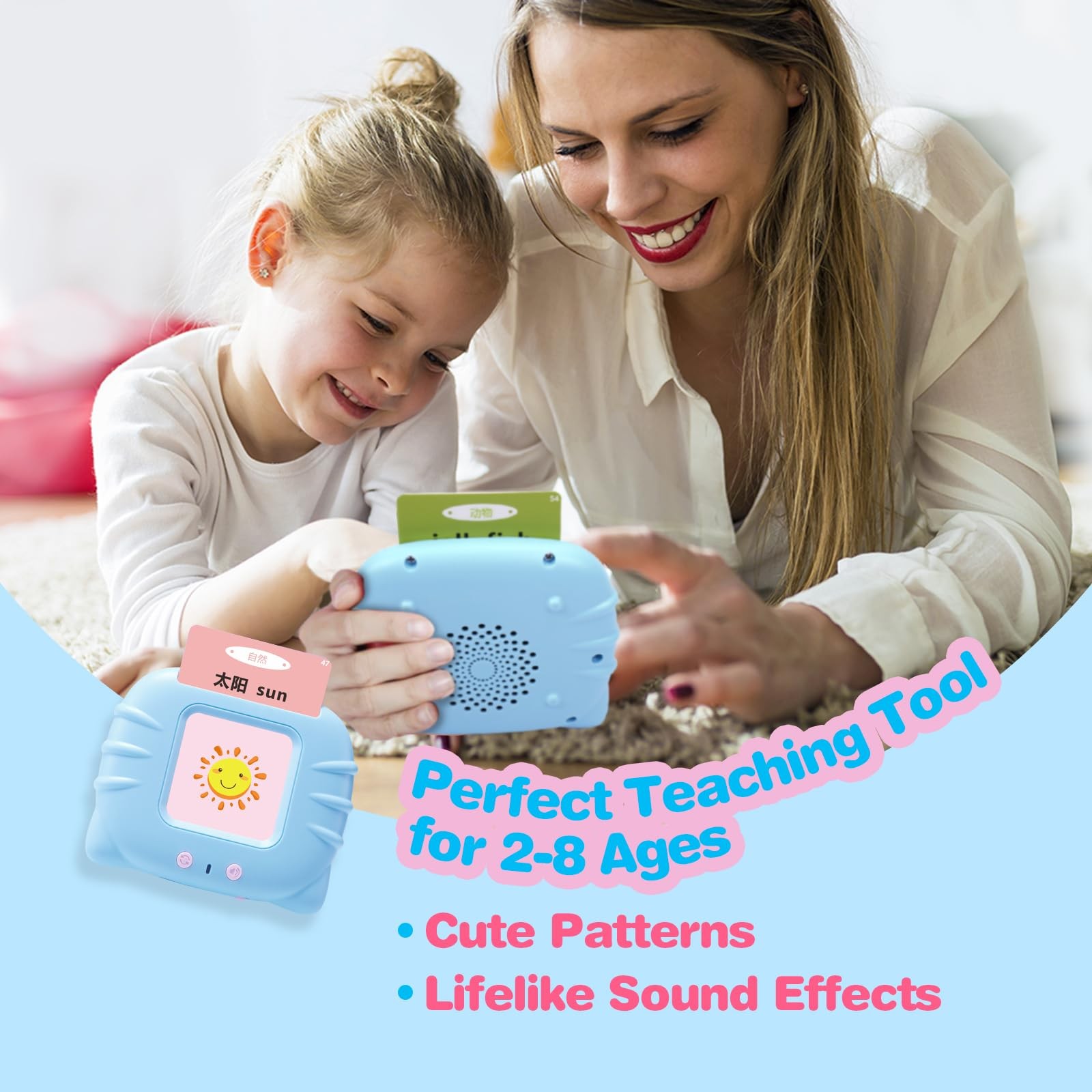 Chinese & English Bilingual Talking Flash Cards for Toddler/Beginning – Learn…