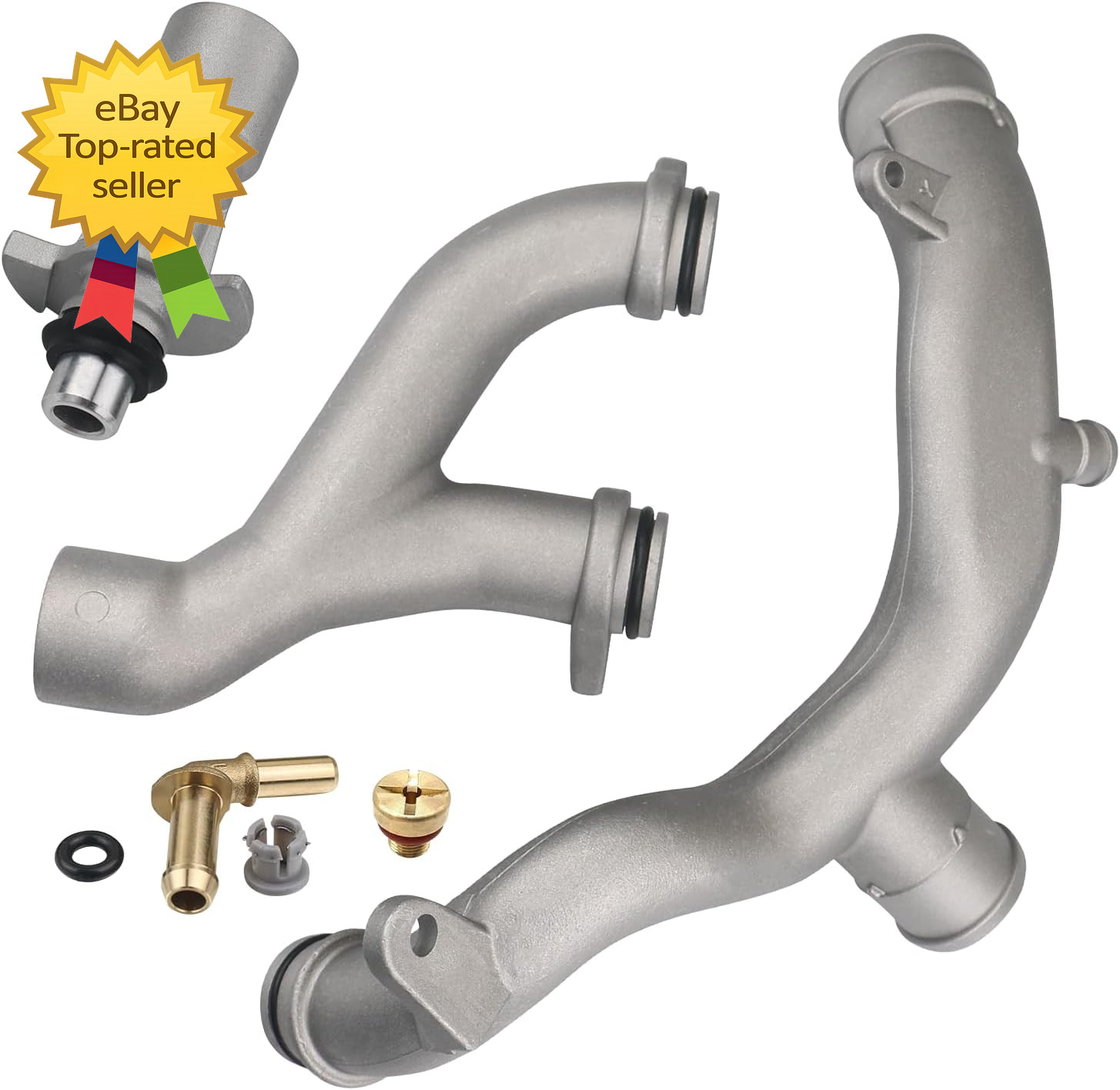 Aluminum Coolant Outlet Pipe Kit for 30L V6 50L V8 Engine Replacement Set