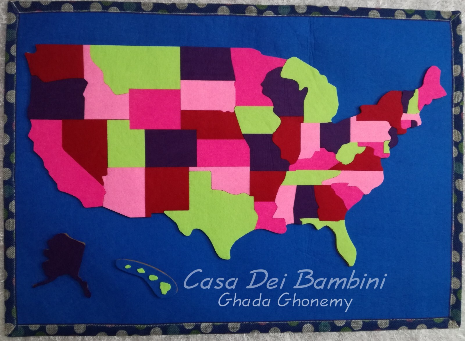 Montessori United States Of America Puzzle Map, Geography Lesson, board map