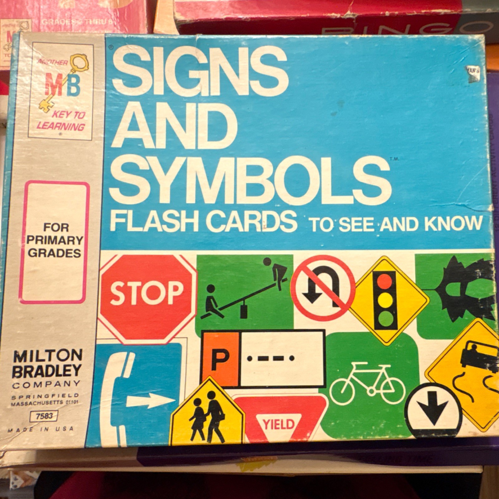 VINTAGE Milton Bradley Signs and Symbols Flash Cards 1973